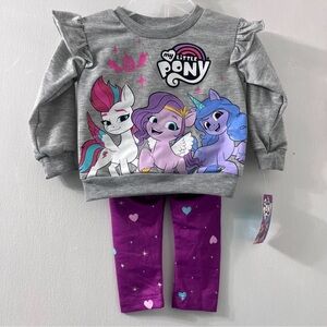 My little Pony Unicorn Sweatshirt Legging Baby Girls 2pc Set size 12M